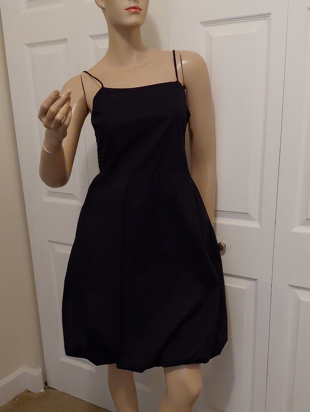 Black Cotton & Polyester Sz Lg Bouncle Bottom Hem Dress